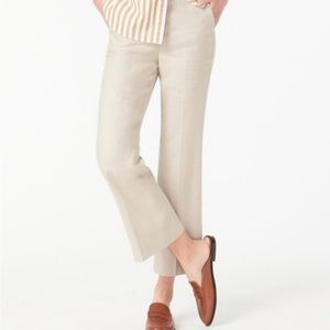 JCrew Tall Hayden Kickout Crop Pants Stretch Linen size 12T